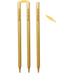 Cricket wickets with bails - Cricket Stumps Made of Wood, Set of 3 Stumps for Cricket with 2 bails, T20 Cricket Wicket, Cricket Stumps