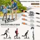 WAYPLUS KS1 Kick Scooter for Ages 6+,Kid, Teens & Adults. Max Load 240 LBS. Foldable, Lightweight, 8IN Big Wheels for Kids, Teen and Adults, 4 Adjustable Levels. Bearing ABEC9 FED Fitness