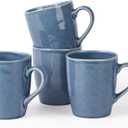 famiware Aurora Coffee Mugs, 14oz Mug Set of 4, Stoneware Mug, Cups for Kitchen, Cappuccino, Latte, Reactive Glaze, Microwave Safe, Scractch-resistant, Lagoon Blue