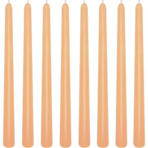 8 Pack 10 Inch Light-Orange Smooth Taper Candle Set, 7/8 Inch Unscented Driples Candlesticks for Home Decoration, 6-7 Hours Burn
