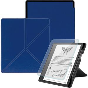 Stand Case Compatible with Kindle Scirbe, Includes a Screen Protector, Premium PU Leather Cover with Auto Sleep/Wake for 10.2 Inch Kindle Scribe (2022/2024 Release), Dark Blue (One Size)