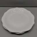 SOUJOY Set of 6 Porcelain Dinner Plate, 10'' Embossed Salad Plates, White Dessert Serving Plates for Steak Appetizer, Kitchen Plates for Restaurant, Family Party, Dishwasher Microwave Safe