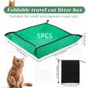 5 Packs Portable Travel Litter Box for Cats,26x26 Inches Foldable Litter Box for Travel,Waterproof Litter Box Mat with Storage Bag for Car Plane Hotel