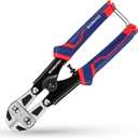 WORKPRO Mini Bolt Cutter 8-inch, Spring Loaded Wire Cutters Heavy Duty with Soft Anti-slip Handle, Small Bolt Cutter, Wire Cable Cutter, Spring Snips Clippers (Upgrade Grip, 8-inch/210mm)