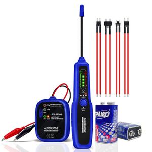 Automotive Wire Tracer Electrical Open & Short Finder Circuit Tester Wire Breaker Finder Fault Probe Kit Cable Toner Wire Tracker Continuity Test for DC 6-42V