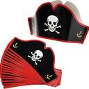 Juvale Cardboard Pirate Hats - Adjustable Party Hats for Halloween Pretend Play Party Favors - 24 Count