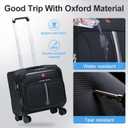 ROPLUS Underseat Carry-On Luggage Lightweight Rolling Tote Bag with 4 Spinner Wheels (Black, 16-Inch)