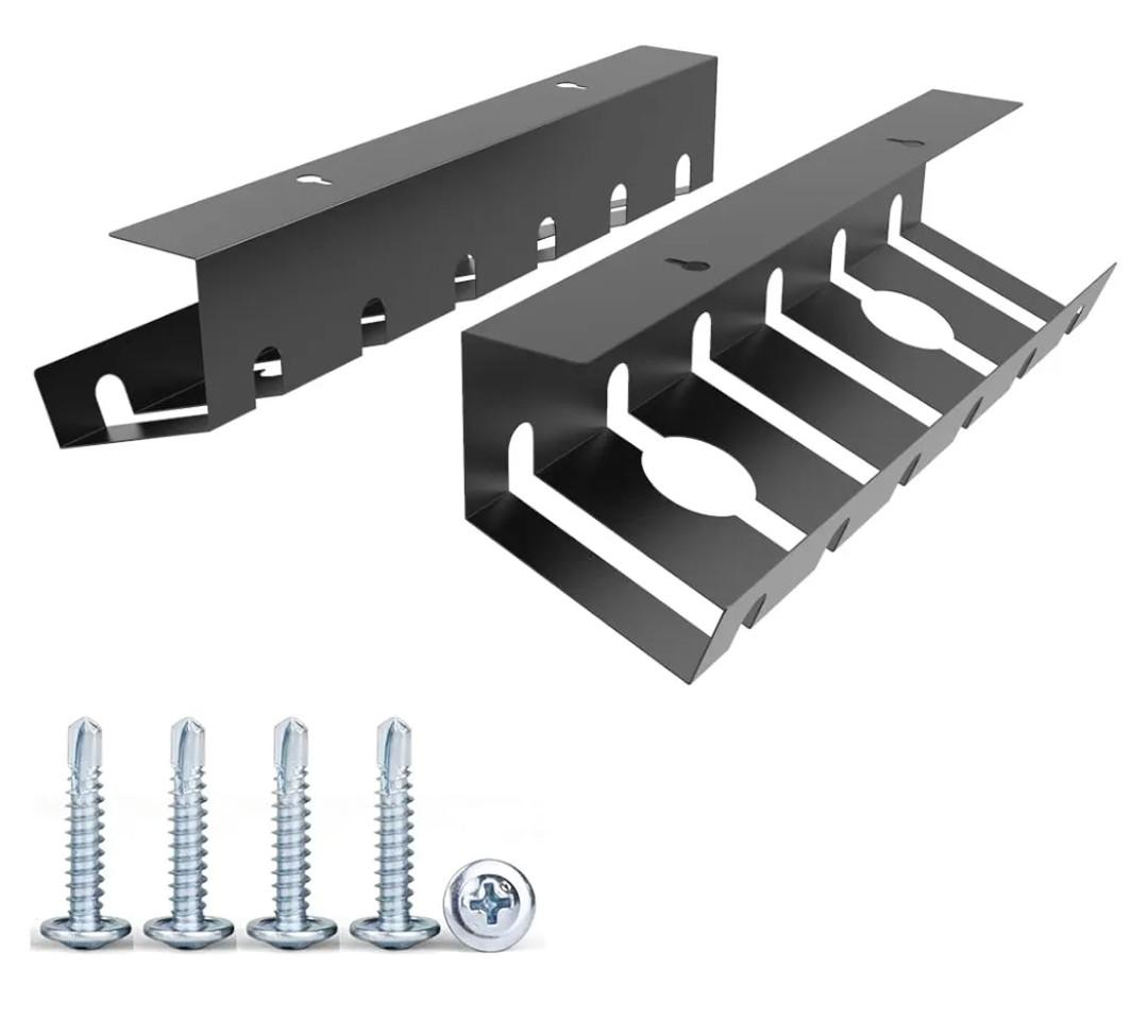 2 Pcs of Cable Management Under Desk for Easy Mounting Metal Under Desk Cable Organizer for Office, Home Cable Tray Holder (UnderDeskCM)