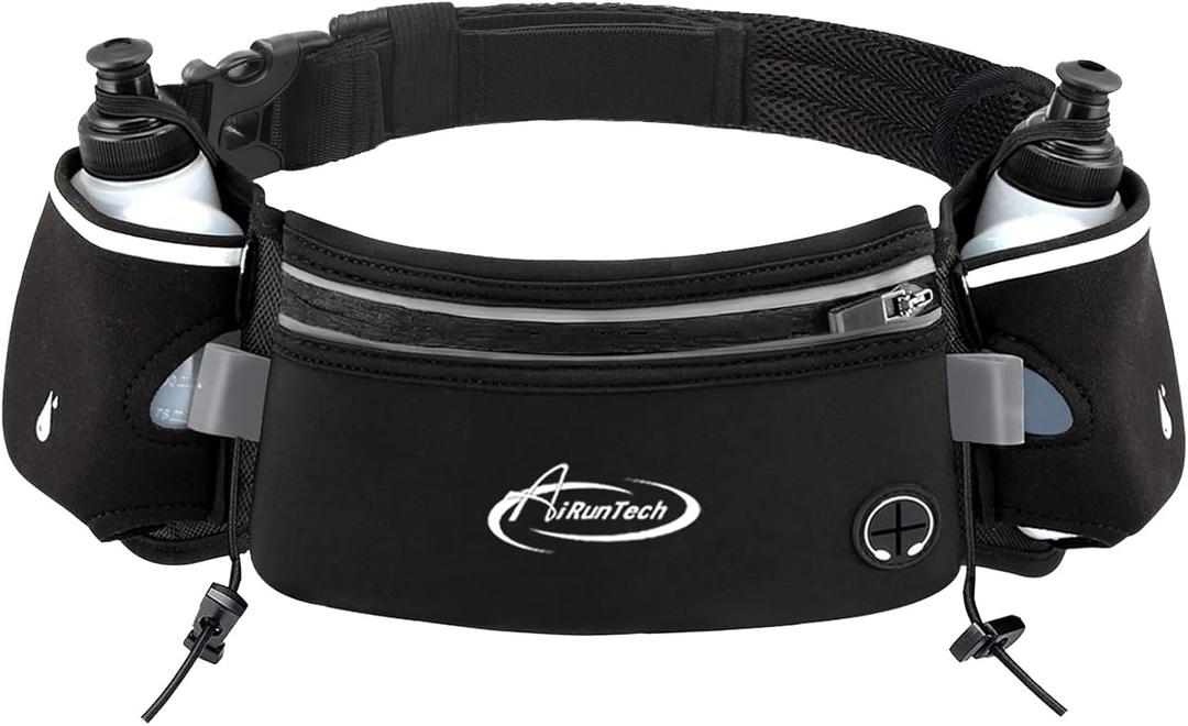 AiRunTech Hydration Running Belt with Water Bottle, Running Fanny Pack for Phone and Wallet Holder, Running Bag Runners Essentials Accessories Marathon Triathlon Walking Jogging Gear Gift