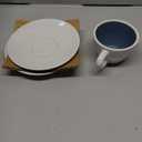 KIVY Cappuccino cups set of 4 [8oz] - Thick-walled stoneware cappuccino cup set for latte art - Latte mugs - Latte cups - Coffee mug - Latte art cup - Ceramic latte cup and saucer set of 4 - Blue