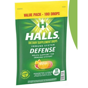 HALLS Defense Assorted Citrus Vitamin C Drops, Value Pack, 180 Drops BBD: 24MAR2026