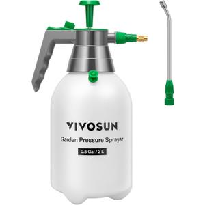 VIVOSUN 0.5Gal Handheld Garden Sprayer, 2L Pump Sprayer, 68 Oz Water Spray Bottle with Safety Valve, Adjustable Nozzle, Extended Spray Rod & Additional Seals, Ideal for Watering, Fertilizing, Cleaning