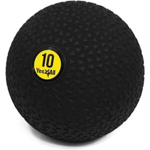 Yes4All Slam Ball, No-Bounce Ball for Exercise, Cross Training and Core Strength Workout 10lbs - Triangle Black