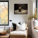 Jesus and Lamb Canvas Wall Art Jesus Christ Finds the Lost Lamb Poster Print Christian Lost Sheep Parable The Good Shepherd Wall decor Pictures for Living Room Bedroom Church Decoration 12x16in