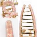 Big Butterfly Hair Accessories - 4.7" Acetate & Metal Clips for Women's Long, Thick Hair - 3 Pcs