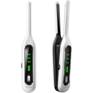 SUNMAY Cordless Mini Flat Iron,3/10'' Mini Cordless Hair Straightener Pencil Flat Iron for Short Hair, Pixie Cut & Bangs, Portable Dual Voltage Travel Pencil Hair Iron
