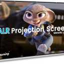 KAMUNING 120 inch Gray ALR Projector Screen, 4K Movie Projector Screen,16:9 HD mini Home Theater Movie Screen, Suitable for Bedroom,Yard, Camping, Spontaneous Movie Night or Road Trip