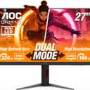 AOC 27 Inch Mini-LED Gaming Monitor, 4K UHD 3840x2160 Computer Monitor, Dual Mode 160Hz 4K / 320Hz FHD, 1ms GtG, IPS, HDR1000, HDMI, DisplayPort, G-Sync Compatible, 3-Year Zero-Bright-Dot, U27G4XM