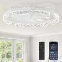 ZMISHIBO Ceiling Fans with Lights | 24 inch Low Profile Ceiling Fan with Light and Remote | 3CCT Dimmable Modern Flush Mount Bladeless Fan Light with High Airflow for Living Room Bedroom Kitchen