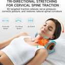 snawowo Neck Massager with Heat,3 in 1 Portable Massager with Cervical Traction &Comfortable Stretching Adjustable Intensity for Neck & Shoulder Relaxation at Home, Office