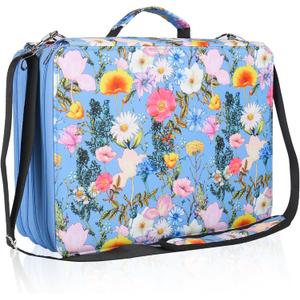 Blue Flower Marker Case, 224 Slots Alcohol Marker Case Markers Carrying Bag Holder for Art Sketch Marker, Permanent Paint Marker, Dry Erase Marker, Repair Pen, Color Highlighte Art Supplies
