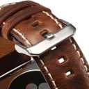 EDIMENS Leather Bands Compatible with Apple Watch 46mm 45mm 44mm 42mm(Series 1 2 3) Band Men Women, Vintage Genuine Leather Wristband Replacement Band Compatible for Apple Watch iwatch Series 10 9 8 7 6 5 4 SE2 SE
