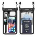 [Up to 10"] Large Waterproof Phone Pouch Bag - 2 Pack IPX8 Waterproof Phone Case for iPhone 17 16 15 Pro Max Galaxy S26 S25 Ultra, Touchscreen & Underwater Photography, Beach Cruise Travel Essentials