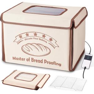 Bread Proofing Box with 50-113℉ Temp Control & 48H Timer - Folding Dough Proofing Box with Metal Rack Warming Foldable Proofer for Sourdough, Bread Baking, Pizza, Yogurt