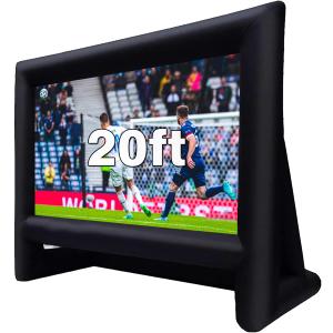 20 Feet Inflatable Movie Screen Outdoor Theater Blow Up Projection Screen with Carry Bag Blower for Front and Rear Projection Home Theater Backyard Pool Fun