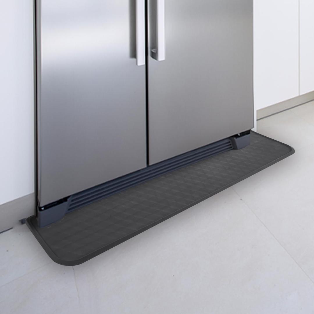 Refrigerator Mat, Washing Machine Spill Liner, Drip Tray and Leak Catcher Mat, Fridge Mat Prevent Water Leakage and Floor Damage from Elecrical Equipment Heavy Duty 37.5'' x 8.5'' Grey