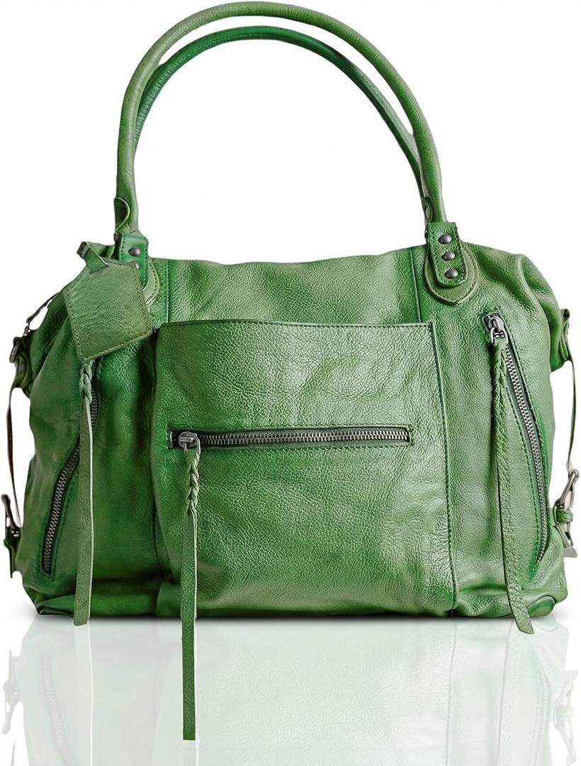 Women's Large Tote Bag City Tote Bag Purse with Zipper Women Vegan Leather Hobo Handbags with Adjustable Strap