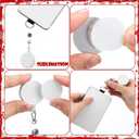 Dunzoom 6 Set Blank Sublimation ID Card Holders DIY Retractable Heat Transfer ID Badge Holders with Pull Cord Print Vertical Plastic Badge Holder Gifts for Office Employees Colleague