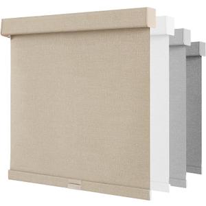 NUTRO CHILL Blackout Window Blinds Cordless, Spring System Window Shades with UV Protection Thermal Insulated Linen Fabric, Roller Blinds for Home Office(23''x72'', Beige)