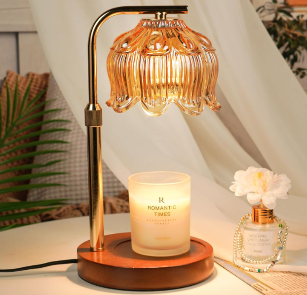 Funistree Candle Warmer Lamp for Yankee Candles, Height Adjustable Candle Heater Lamps with Timer, Christmas Birthday Gifts for Women Mom, House Warming New Home Room Decor, with 2 Bulbs