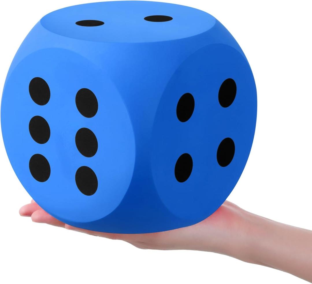 Shappy 6 Inches Foam Dice Fun Filled Large Educational Toy Kawaii Giant Dice Decorative Eva Foam Jumbo Cube Big Square Building Blocks for Game Nights Learning Sessions (Blue,2 Pcs)