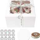 28 Packs 9x9x5 Inch Small Cake Boxes, White Bakery Boxes with Window, 9 inch Cake Containers with Lids for Valentine's Day Mother's Day Cheesecake, Cakes. (9 * 9 * 5inch/28pcs)