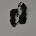 LAICIGO Women's Square Open Toe Heeled Sandals Stiletto Kitten Heel Ankle Buckle Strap Slingback Summer Dress Sandals (8, Black)
