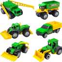 Oriate Children Diecasting Farm Car Toy Set 6pcs, Harvester, Transporter, Truck, Sprayer Small Farm Toys, Mini Cars Model Christmas, Birthday, 3 Years Old and Up Boys Girls Gifts