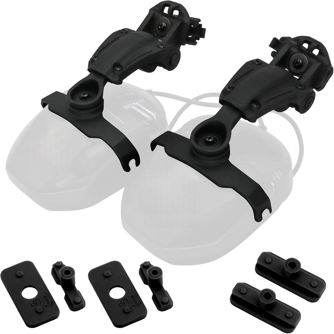 HEARFALCOM Tactical Helmet ARC Rail Adapter Accessories - Compatible with Walker's Razor Earmuffs (black)