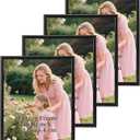 Schliersee 8x10 Picture Frames Set of 4, Elegant Arched Black Frame for 8 x 10 Photo, Wall and Tabletop Display