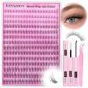 FANXITON Lash Clusters Kit Wispy Lashes Clusters Kit Natural C Lash Extensions Kit 280 Pcs Eyelash Clusters Kit with Lash Bond and Seal Tweezers Individual Lashes Kit