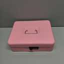 Cash Box with Money Tray and Combination Lock, Large Money Box for Cash Regiser, Safe Lock Box for Money Saving Metal 11.8"x9.45"x3.54" Pink XL Large