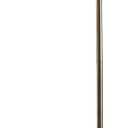 Adesso Antique Brass Arc Floor Lamp, Pleated Oatmeal Shade, Curved Arm 63” Tall Standing Lamp for Living Room, Bedroom, Home Office