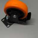 4 Inch Orange Heavy Duty Locking Caster Wheels Set of 4  2400LBS Total Capacity, PU Industrial Casters with Dual Brake for Workbench, Cart & Equipment  Heavy Duty Industrial Use Only