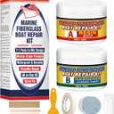 2 x Marine Fiberglass Repair Kit for Boats, Gelcoat Repair Kit for Boats with Waterproof Epoxy Filler, Easy DIY Solution for Fixing Holes, Chips, Cracks and Scratches, Above-Waterline Use