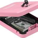 Tenamic Pistol Safe, Portable Travel Gun Safe, Solid Steel Handgun Lock Box for Home, Gun Safes for Car, Pink