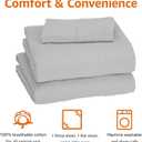 Amazon Basics 3 Piece Bed Sheets Set, 100% Cotton Jersey, Includes Super Soft, Flat and Fitted Sheets, Pillowcase, Toddler, Light Gray, Solid