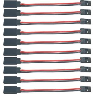 10 pcs 3.93inch JR Style Servo Extension Cable Cord Wire - 3-Pin JR Plug Male to Male RC Servo Wire Extension Cord for Battery RC Model Parts