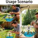 2026 New Solar Bird Bath Fountain, Large Hanging Cascade Water Bowl with Solar Pump, Outdoor Fountain for Hummingbirds, Garden, Patio & Backyard Decor (Blue)