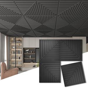 Art3d 12-Pack 2 x 2 ft 3D Textured Drop Ceiling Tiles, 24 x 24 in, Black
PVC, Lightweight, No Sag and Breakage, Compatible with Grid System, Perfect for Basement, Kitchen & Bathroom